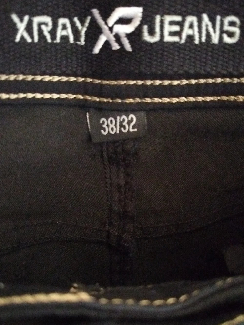 XRAY Men's Skinny Stretch Jeans Streetwear Commuter Work Chinos 38x32, Jet Black
